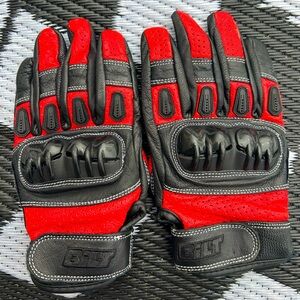 BILT SPRINT GLOVES Red and Black Leather Motorcycle/MotoSport Gloves